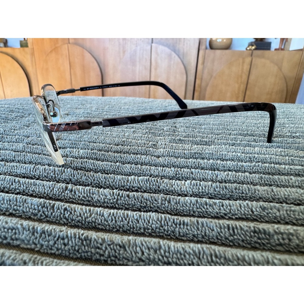 Burberry Eyeglasses Frames B9453 Rectangular Gold Black Made‎ in Italy